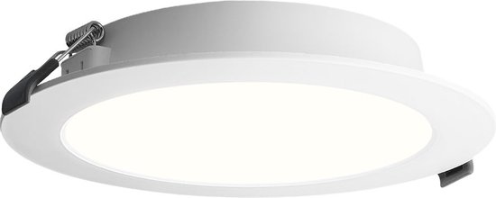 HOFTRONIC - Georgia LED platte inbouwspot wit - inbouwdiepte 27mm - 12W 1160lm - Rond - 4000K neutraal wit - Ø170 mm - IP20 voor binnen