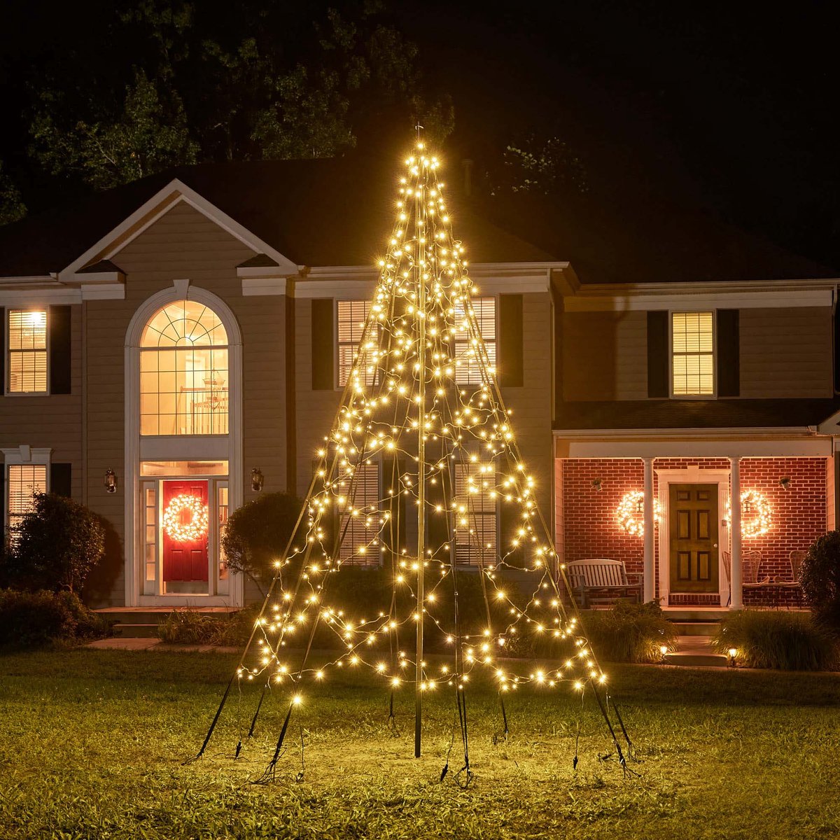 Fairybell LED Kerstboom voor buiten inclusief mast - 300 meter - 480 LEDs - Warm wit met twinkle - Fairybell