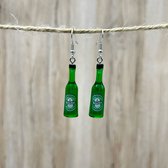Oorbellen Bierflesjes - oorstekers Heineken - oorhangers - Carnaval - Apres ski - Wintersport - sieraden vrijgezellenfeest