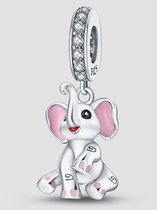 Zilveren Bedel Hanger Olifant | Sterling zilver 925 | Bedelarmband | Sieraden | Moederdag Cadeau | Geschikt voor de 3 Millimeter - Standaard Armband | Romystones