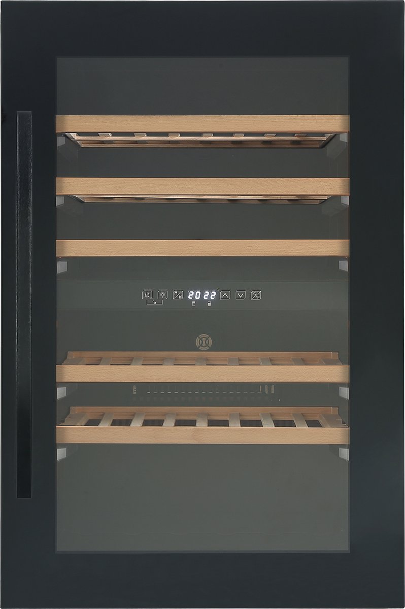 Caviss Inbouw Wijnkoelkast 2 T° - CLEN257TBEG - Nismaat H 88 - 57 Flessen - 5 tot 22 °C - Anti UV Glasdeur - 38 dB - LED Verlichting