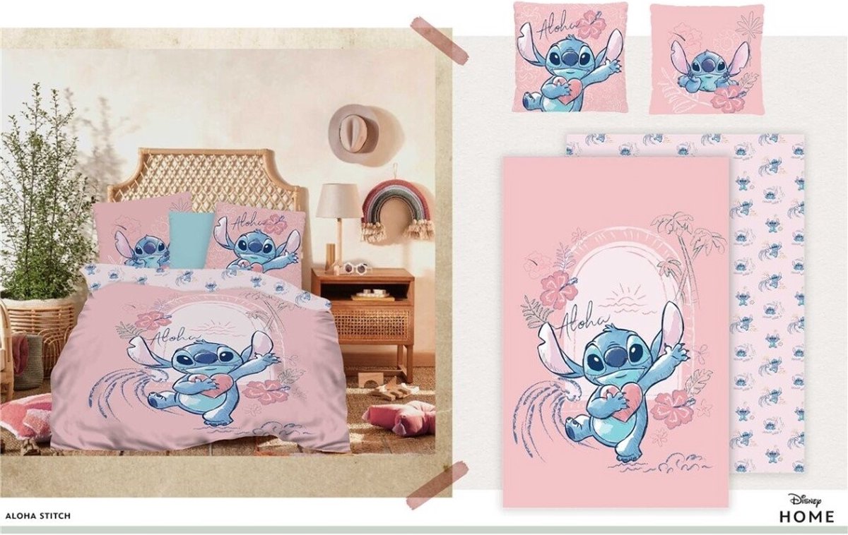 Housse de couette Lilo et Stitch Sweet 140 x 200 Cm - 70 x 90 Cm - Katoen