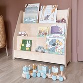 Montessori boekenkast kinderkamer | 3 tredes - blank | toddie.nl