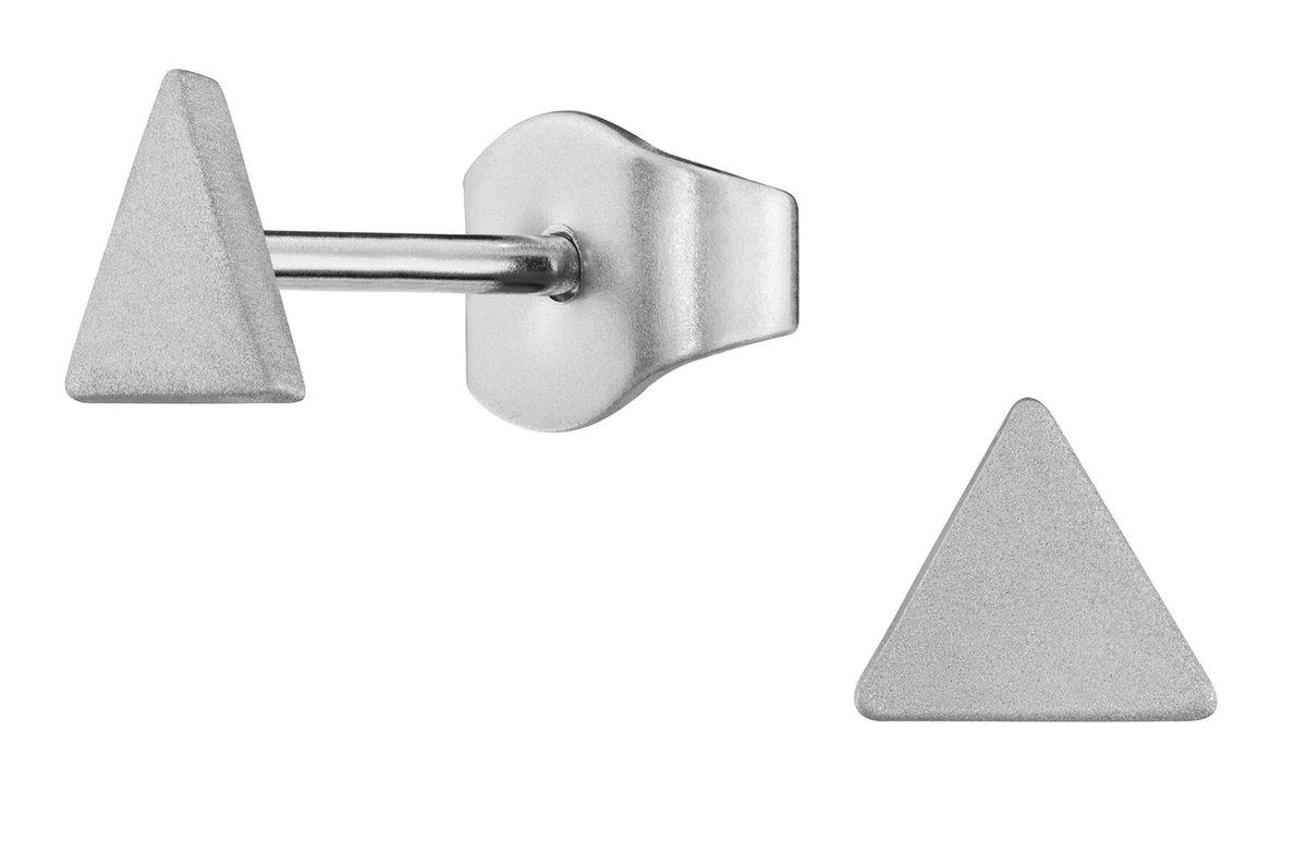 Traveller Oorbellen - Heren - Edelstaal - Zilverkleurig - Made in Germany - Driehoek - Duurzaam - 5 mm - 171011