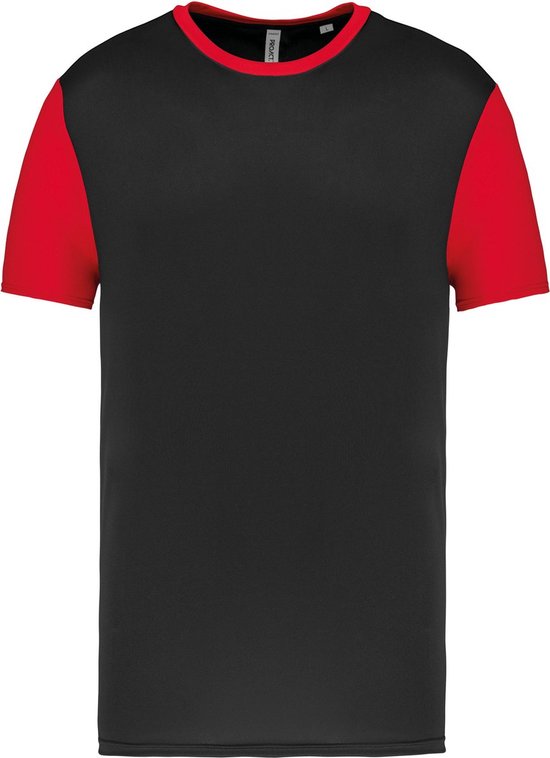 Tweekleurig herenshirt jersey met korte mouwen 'Proact' Black/Red - 3XL