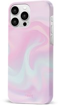 xoxo Wildhearts Sugar Rush - Double Layer - Roze hoesje geschikt voor iPhone 14 Pro hoesje - Stevige case geschikt voor iPhone 14 Pro - Marmer hoesje beschermhoes - Roze telefoonhoesje
