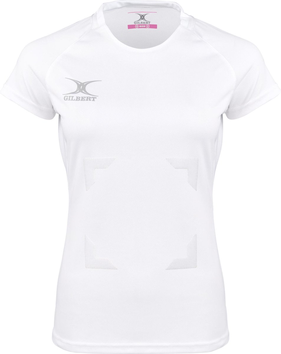 Gilbert Netball Eclipse Hook and Loop Top - W 16 - Wit