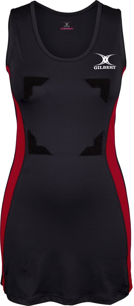 Gilbert Netball Eclipse II Hook and Loop - W 16 - Zwart / Rood