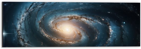 Dibond - Galaxy - Sterren - Kleuren - 60x20 cm Foto op Aluminium (Wanddecoratie van metaal)