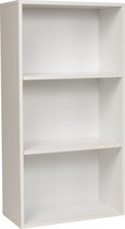 Furi24 Bibliothèque à 3 compartiments, blanc, 30x24x80 cm