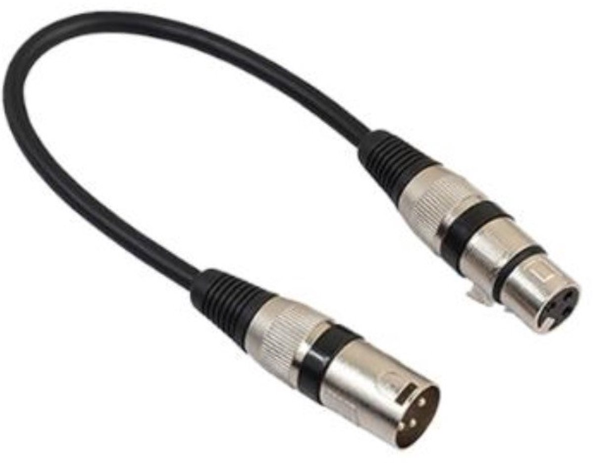XLR (m) - XLR (v) audiokabel / zwart/zwart - 0,30 meter