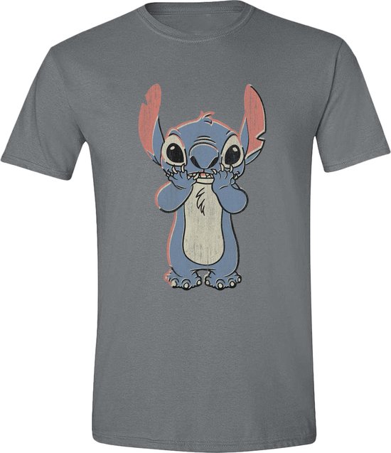 Lilo And Stich Excited Charcoal T-Shirt - XXL