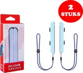 2 Stuks - Polsband geschikt voor de Nintendo Switch Joy-Con - Wrist strap blauw - Joy Con grip