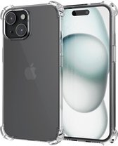 Hoesje geschikt voor iPhone 15 Plus hoes Transparant shock proof cover case