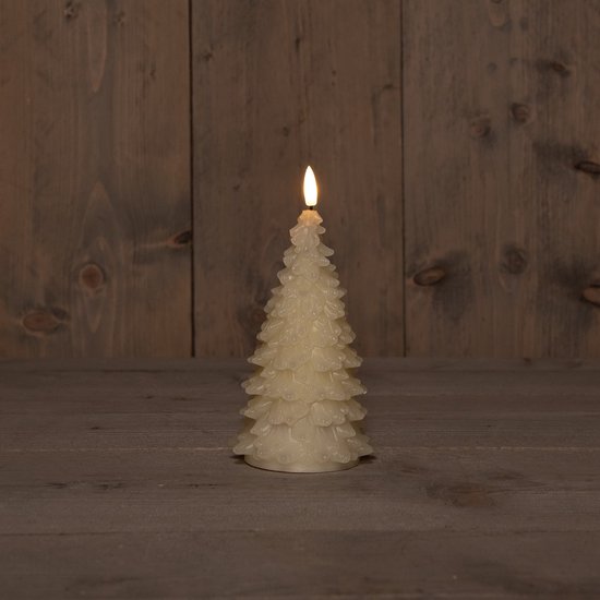 Anna's Collection - LED-kaars 'Kerstboom' - Crème