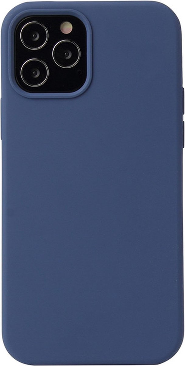 iPhone 13 PRO MAX Hoesje - Liquid Case Siliconen Cover - Shockproof - Blauw - Provium