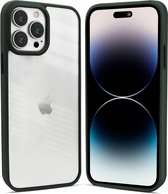 Coverzs telefoonhoesje geschikt voor Apple iPhone 13 Pro hoesje - doorzichtig acryl telefoonhoesje met gekleurde silicone rand - optimale bescherming - groen