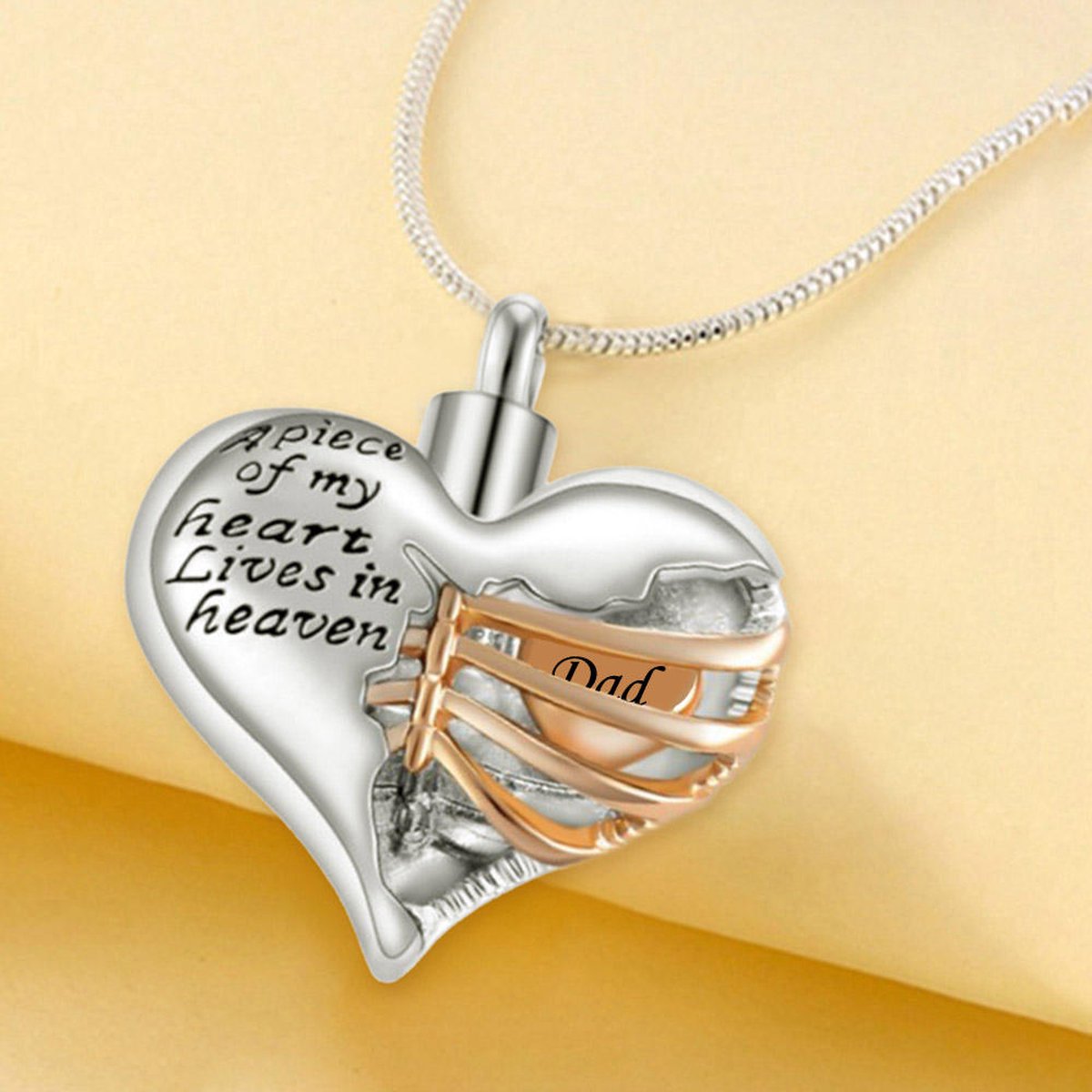 Memorial crematie sieraden, urn ketting, gepersonaliseerde ketting, ketting voor as, aandenken, herinnering, moeder vader huisdier verlies, sympathie cadeau - België