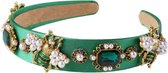 Dottilove Elisa Bee-haarband - Haar accessoire - Sierklem - Sier accessoire - Groen
