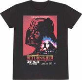 T-Shirt met Korte Mouwen Star Wars Vader Poster Zwart Uniseks - M