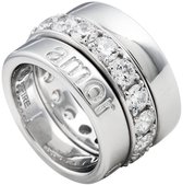 Diamonfire - Zilveren combinatiering Maat 17.5 - Brede ring bestaand uit 3 delen - Amor