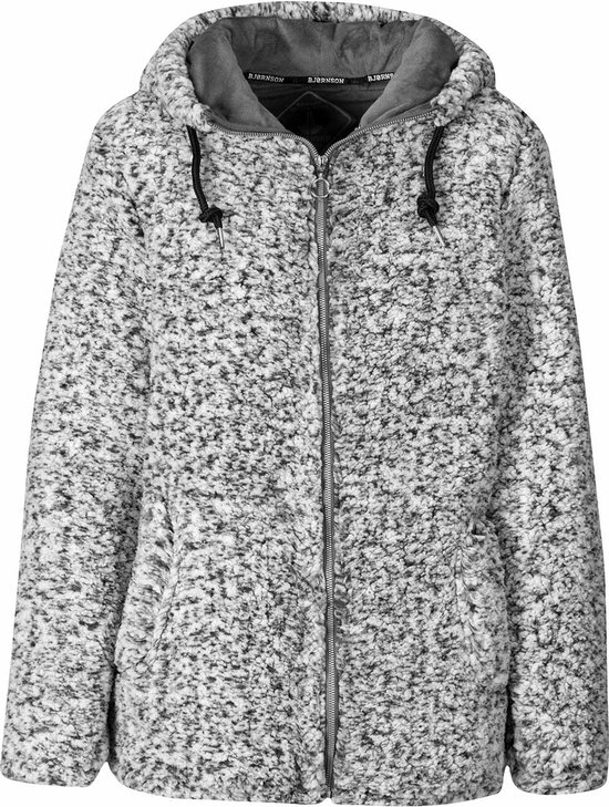 BJØRNSON XANDRA Sherpa Fleece Vest 4 Seizoenen Dames - Zacht - Hoodie / Capuchon - Rits - Maat 36 - Antraciet Melange