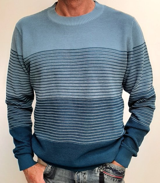 Stone Island Ribbed Cotton Crewneck Blauw