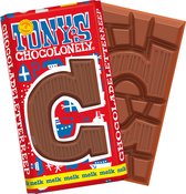 Tony's Chocolonely Chocolade Letter C - Melkchocolade Reep - Sinterklaas Cadeau - Schoencadeautje Sint - Fairtrade Belgische Chocolade - 180 Gram