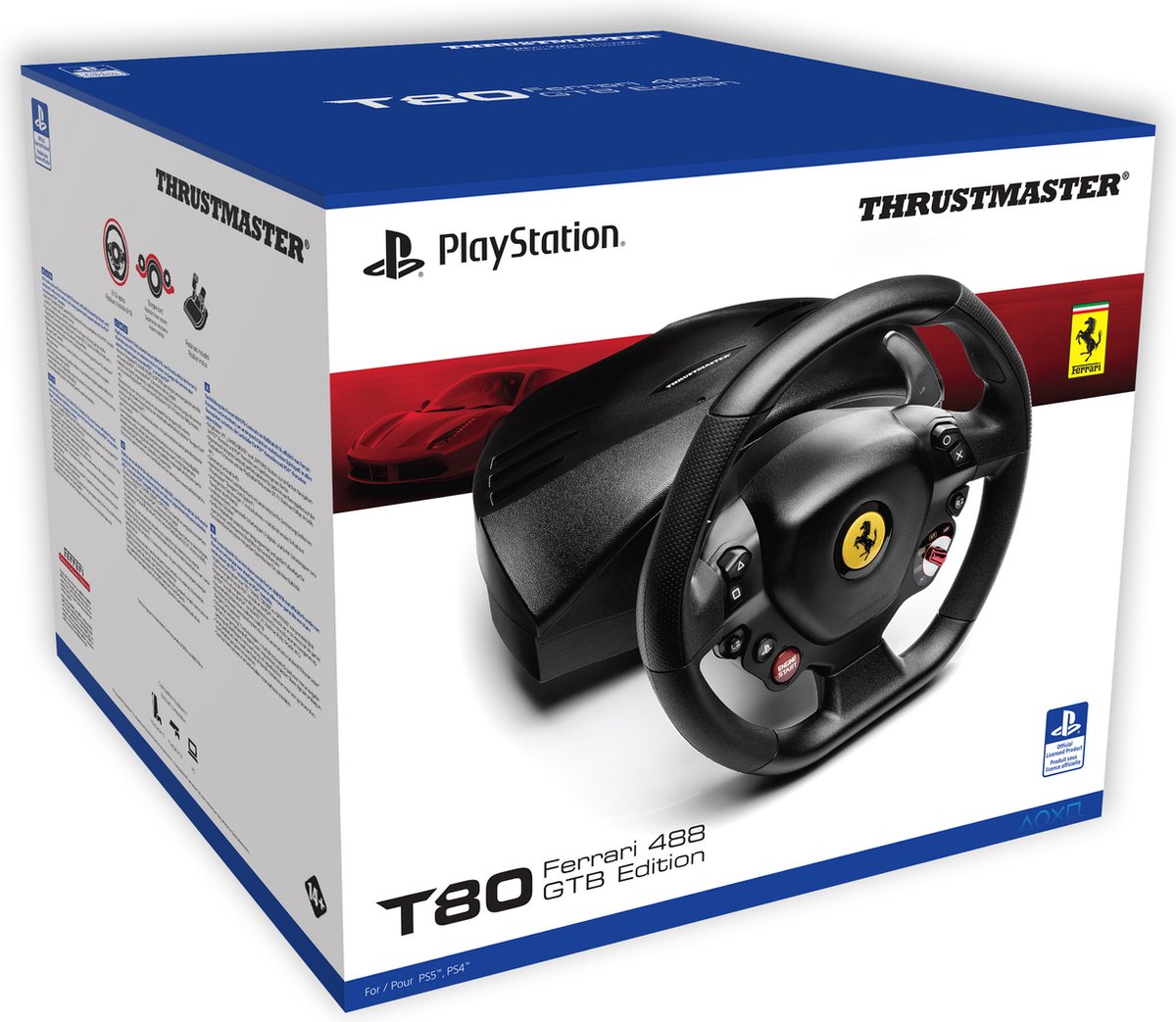 Thrustmaster T80 Ferrari 488 GTB Edition - Racestuur + Pedalen -  PlayStation | bol.com