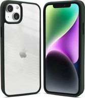 Coverzs telefoonhoesje geschikt voor Apple iPhone 13 hoesje - doorzichtig acryl telefoonhoesje met gekleurde silicone rand - optimale bescherming - groen
