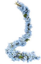 Kunstmatige Sakura kersenbloesem, 2 stuks, 5,7 ft, hangende wijnstokken, namaak, oosterse kersenkrans, huistuin, feest, bruiloft, decoratie (blauw)