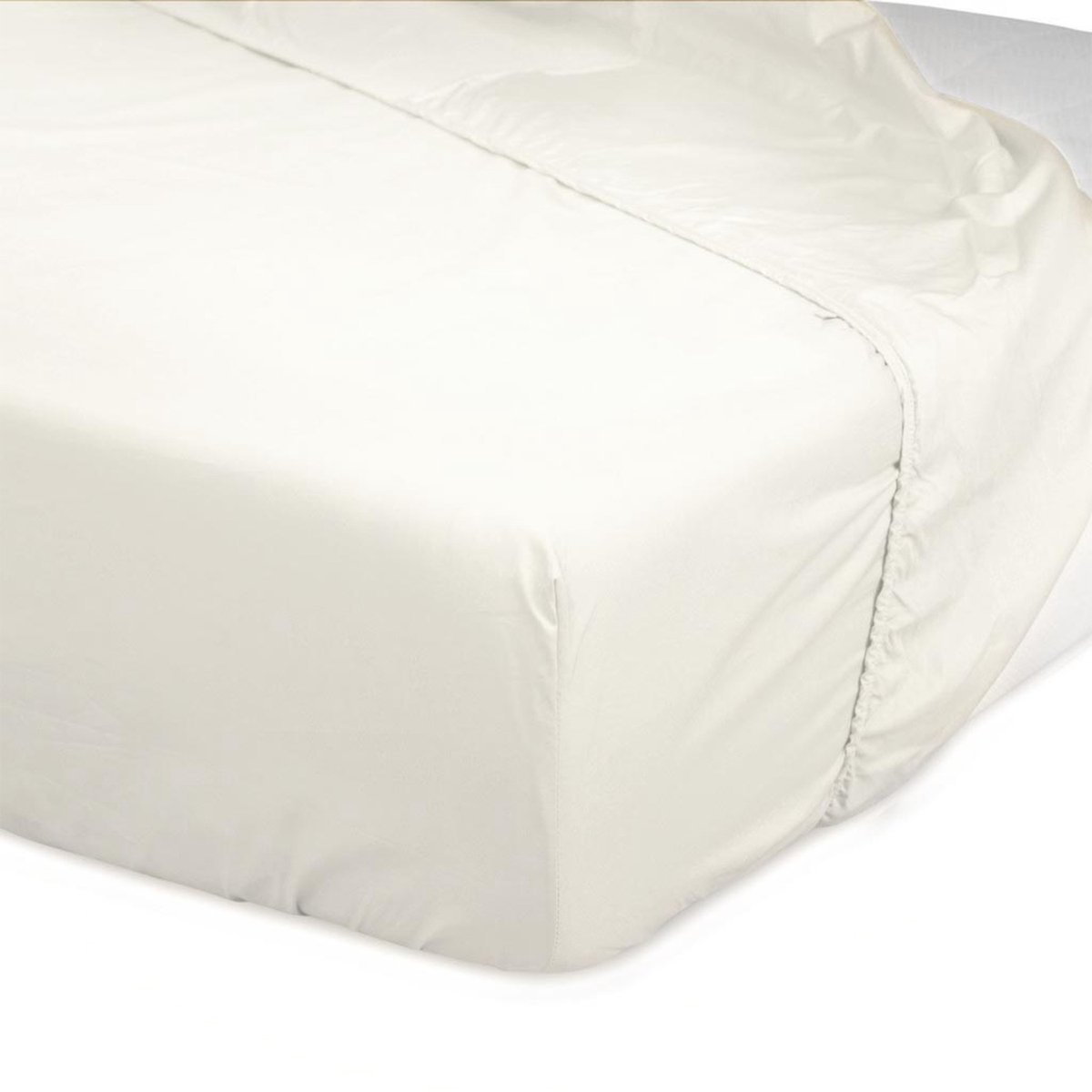 JOARZ Hoeslaken - Katoen-Satijn - Geschikt voor matrassen - Hoekhoogte tot 30 cm - 160x200 - Ivory White