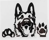Sticker - Autosticker - Glurende Herder - Honden - Wit - 16x14cm