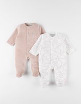 Noukie's - 2 Pack - Pyjama's - Beige - konijn - Fluweel - 1 maand 56