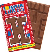 Tony's Chocolonely Chocolade Letter H - Melkchocolade Reep - Sinterklaas Cadeau - Schoencadeautje Sint - Fairtrade Belgische Chocolade - 180 Gram