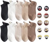 Smiling Socks® Antislip Sokken - Leuke sokken - 10-Pack - Unisex - Maat 35-43 - Huissokken - Katoen - Basic Kleuren - Cadeau voor hem