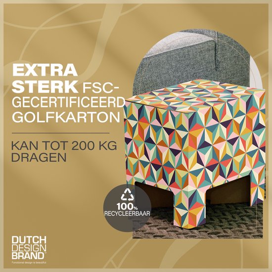 Dutch Design Brand - Dutch Design Chair - kartonnen krukje - Retro - Back to the 60's - Dutch Design Brand