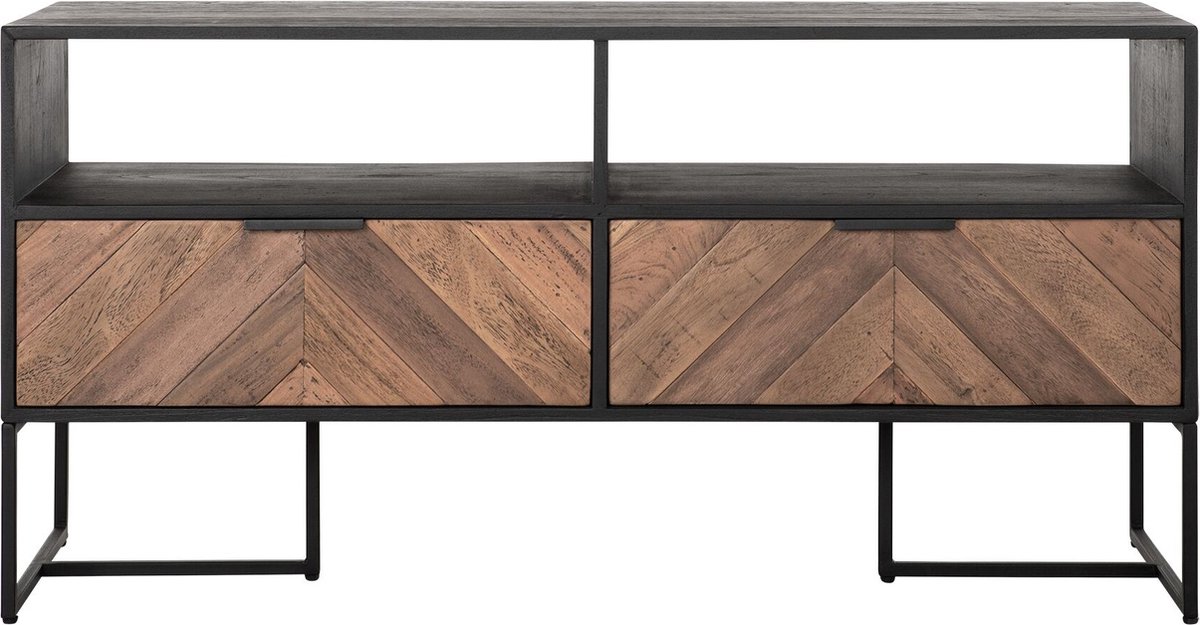 DTP Home TV-meubel Criss Cross met 2 lades en 2 open vakken – 120x40x60 cm