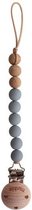 Mushie Speenkoord EVA - Stone / Hout (look) - 100% siliconen kralen
