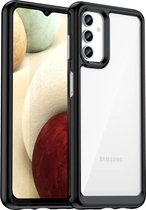 Podec Hoesje Geschikt voor Samsung Galaxy A13 5G Zwart en Transparant Telefoonhoesje - Anti-Shock Case Cover met 2x Screenprotector