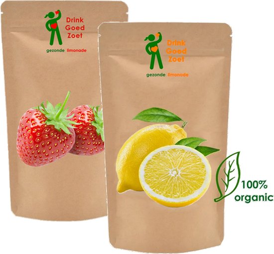 Gezonde Limonade ECO Combinatie Aardbei en Citroen suikervrij zonder kunstmatige... bol