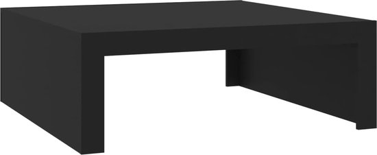 vidaXL - Salontafel - 100x100x35 - cm - bewerkt - hout - zwart