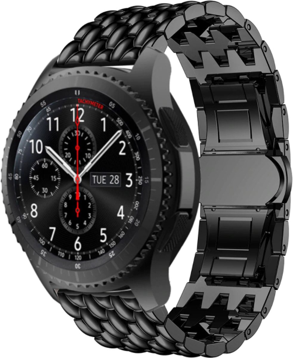Draak Stalen Band - Geschikt voor Samsung Galaxy Watch 41mm / 42mm - Zwart
