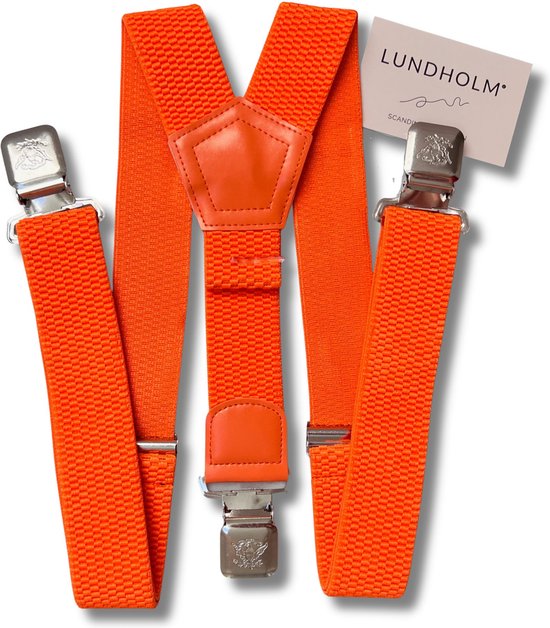 Lundholm Bretels heren dames unisex oranje - WK EK accessoires outfit oranje Koningsdag - stevig en verstelbare bretels