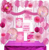 My Theme Party - 45 stuks Pink feestpakket - roze feest versiering - verjaardag decoratie roze