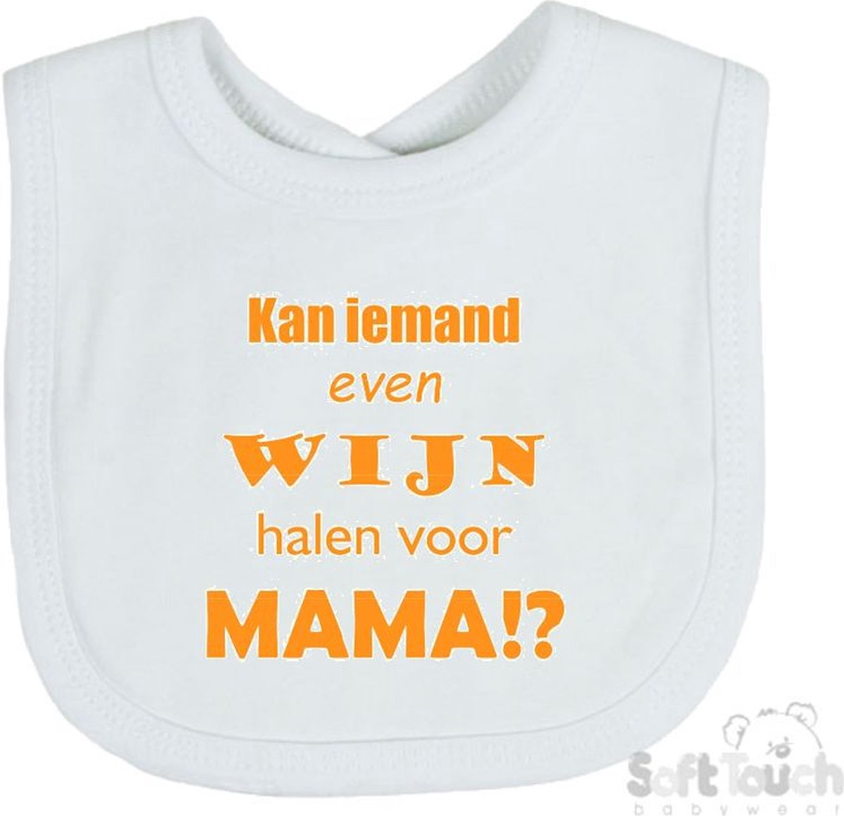 Goedkoopste Soft Touch Slabber Kan iemand even wijn halen voor mama! Unisex Moeder Moederdag Mama Katoen Wit/mosterd Maat 33x22 Cm