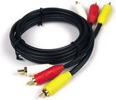 Caliber Composiet AV kabel - Audio video tulp kabel - Male to Male - 3 Meter - Zwart