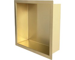 Saqu Shine inbouwnis 30x30x10cm geborsteld messing