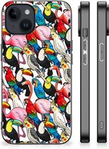 Telefoon Hoesje Geschikt voor iPhone 15 Plus Leuk TPU Backcase met Zwarte rand Birds