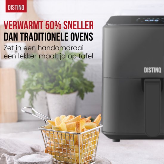 Intelligente heteluchtfriteuse, 4 liter, 1350 W, zonder olie, met